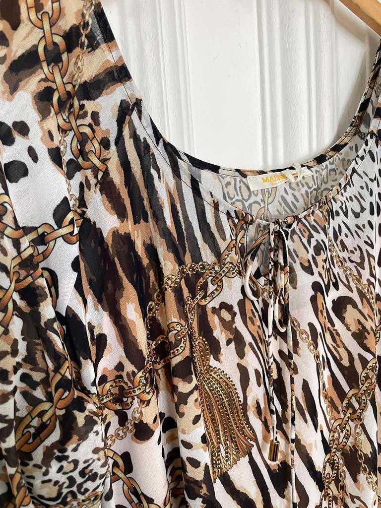 Malissa J Printed Embellished Dress