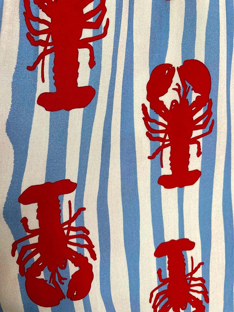 Kitsch Patterned Palazzos - Striped Lobster