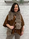 Slouchy Batwing Cardigan - Toffee
