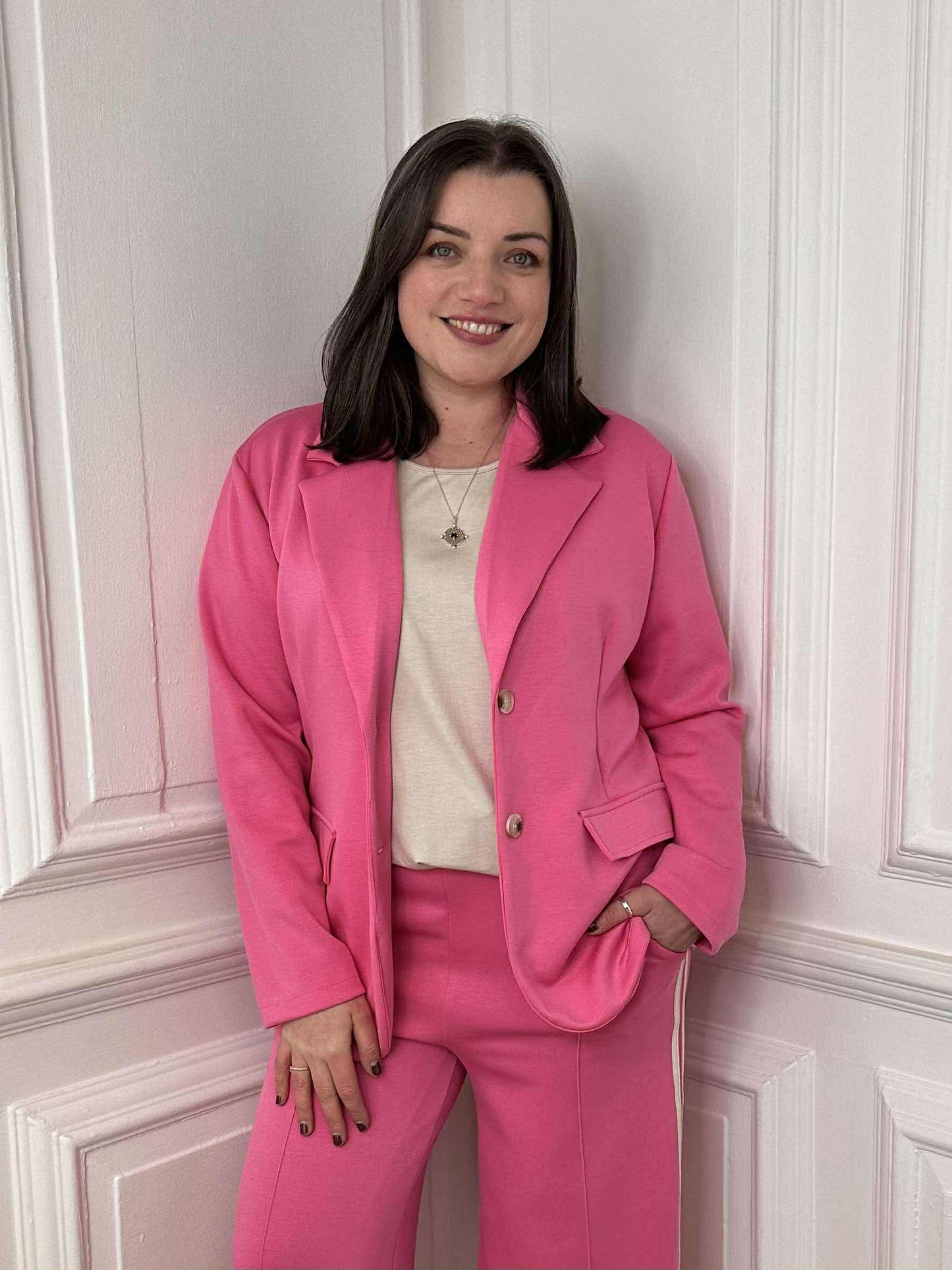 Classic Jersey Blazer - Sugar