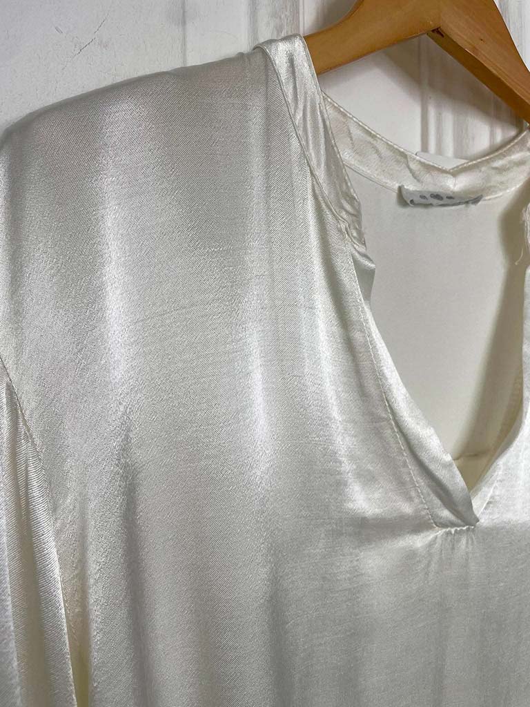 Silk Feel Bell Sleeve Blouse - Ivory