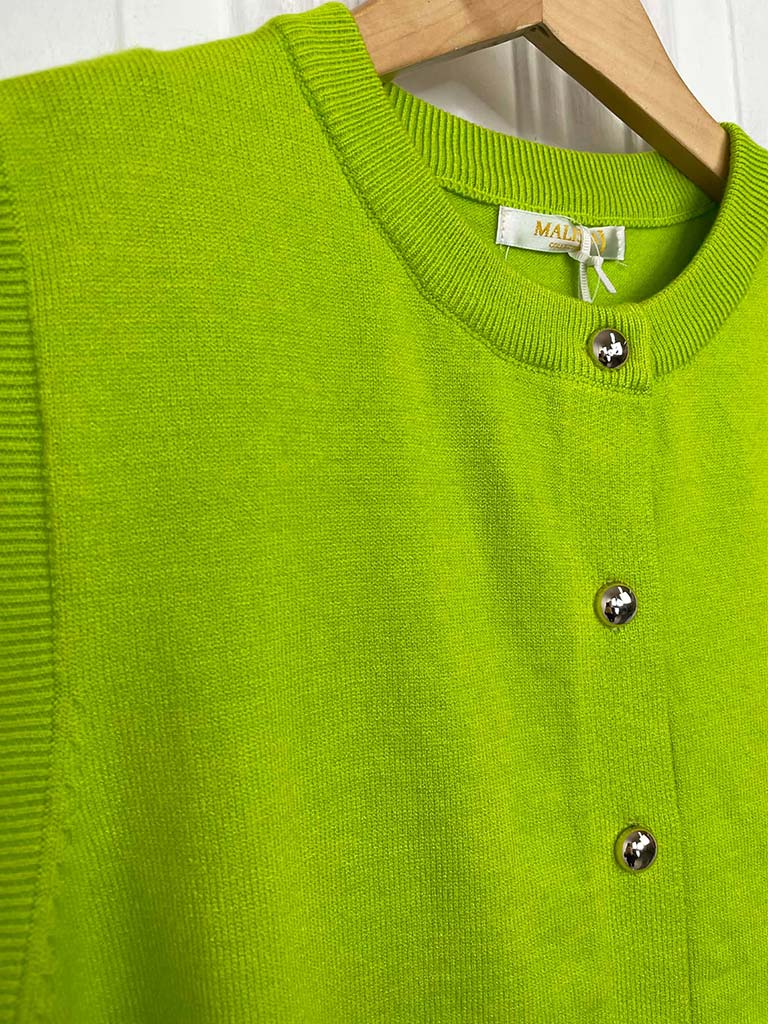 Malissa J Buttoned Tank Knit - Lime