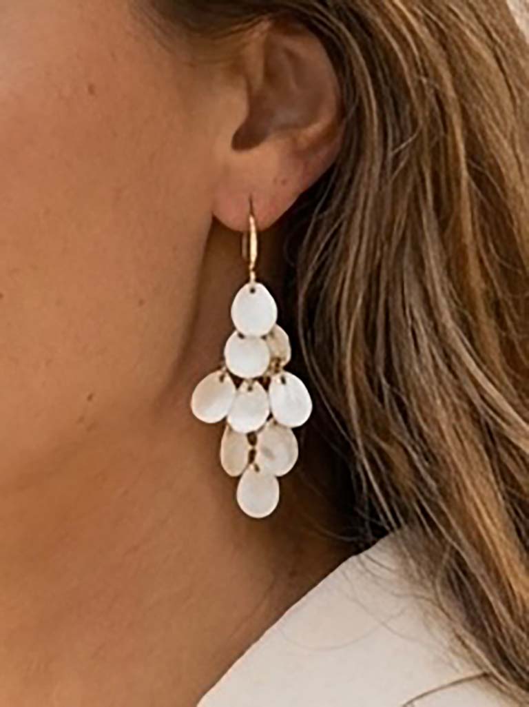 Envy Disc Drop Earrings - Gold