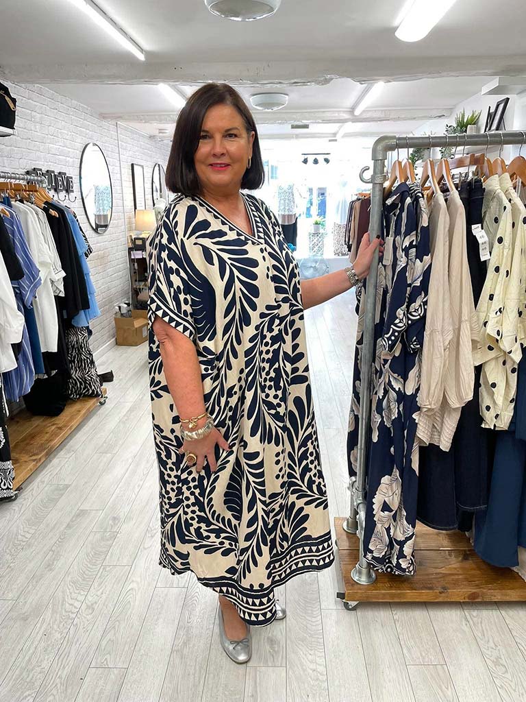 Laurel Midi Dress - Navy