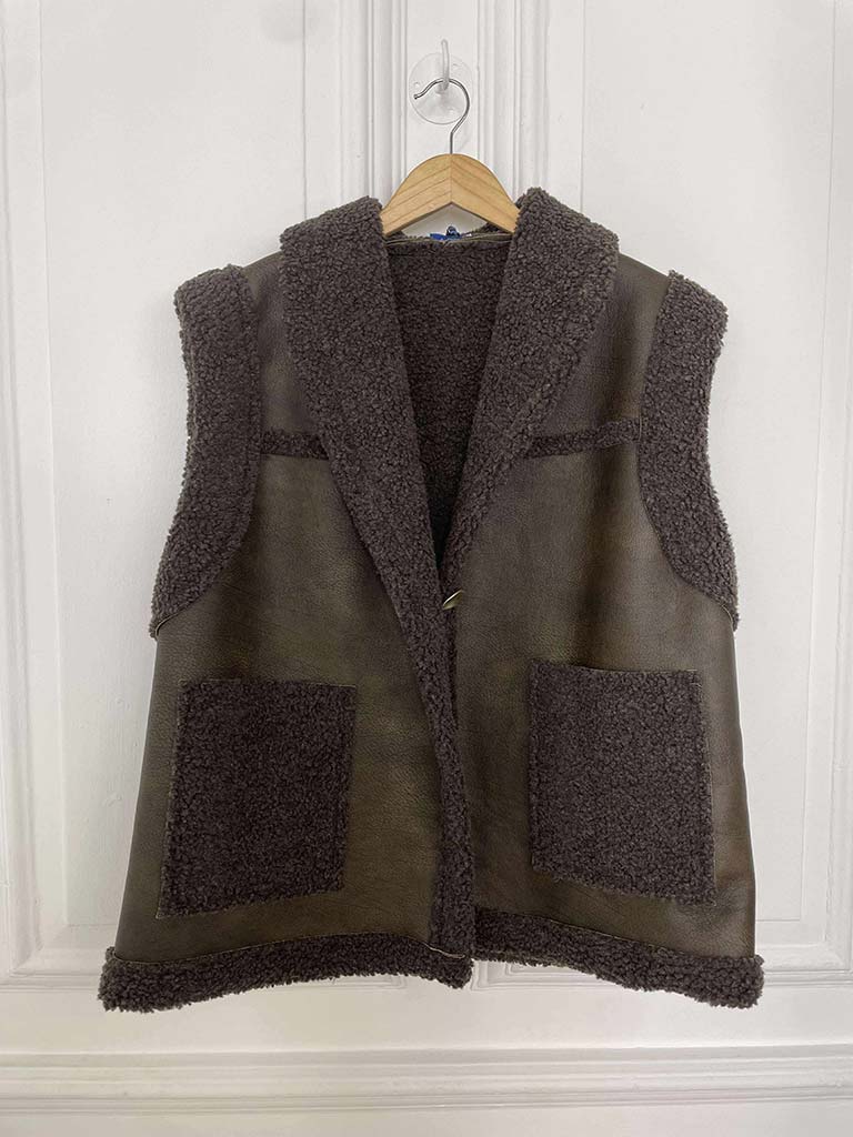 Faux Shearling Gilet - Dark Chocolate