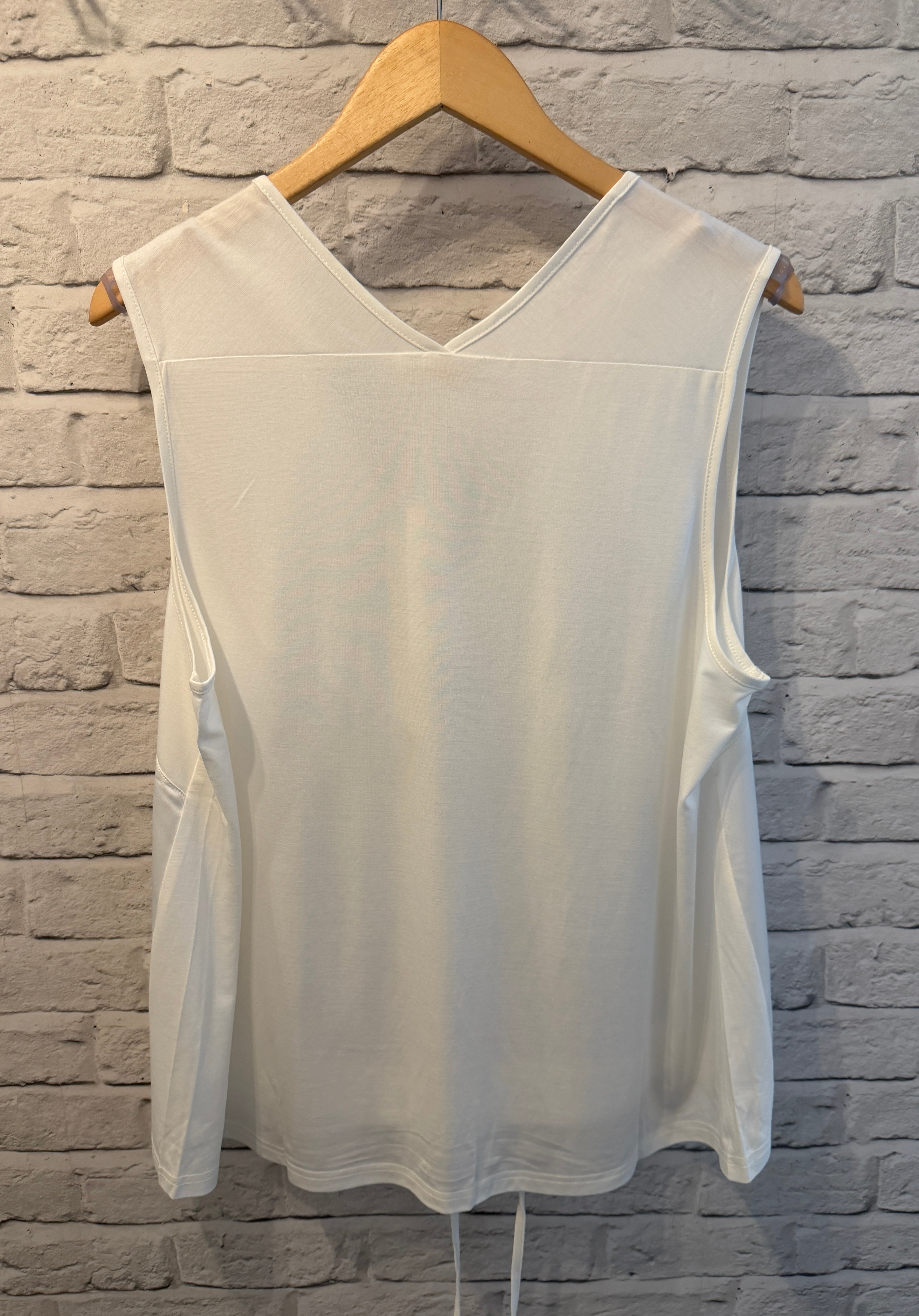 Malissa J Silk Feel Drawstring Vest - Warm White