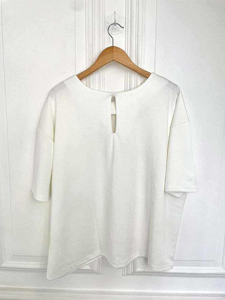 Malissa J Lace Trim Top - Warm White