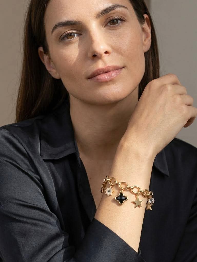 Envy T-Bar Charm Bracelet - Gold
