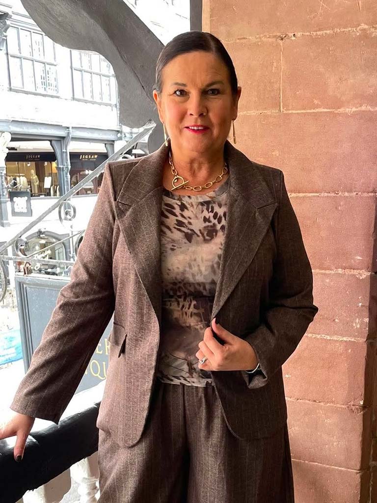 Pinstripe Blazer - Truffle