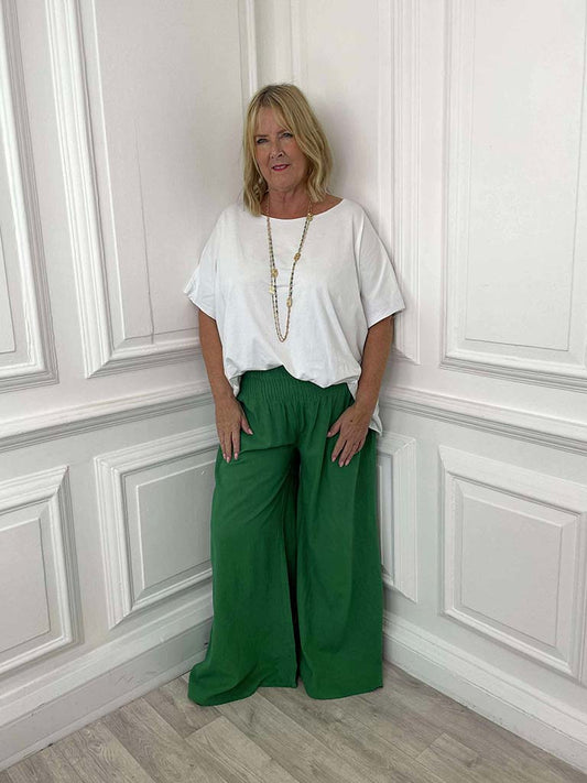 Linen & Cotton Palazzos - Clover