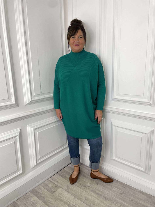Eb&Ive Palmer Oversize Knit Tunic - Teal