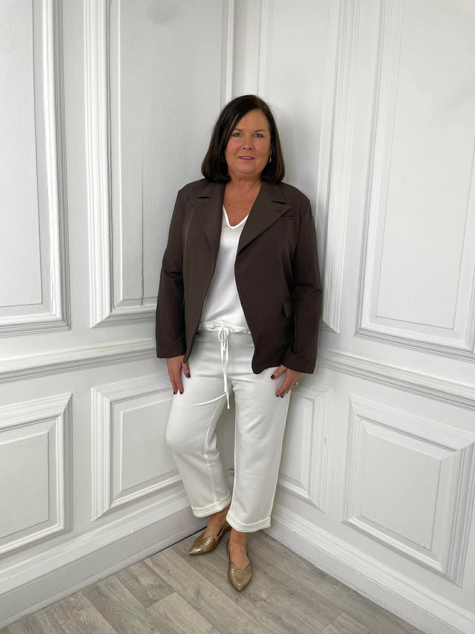 Asymmetric Blazer - Coffee