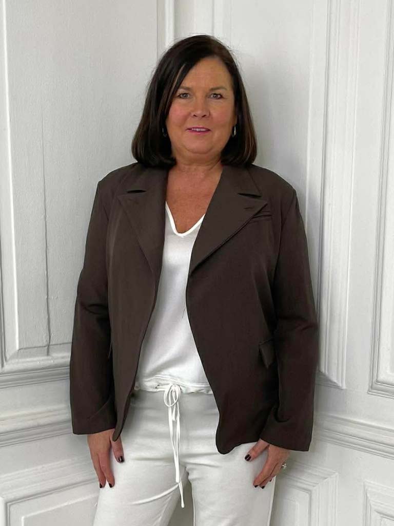 Asymmetric Blazer - Coffee