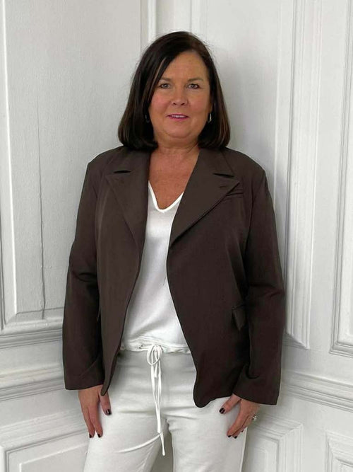 Asymmetric Blazer - Coffee