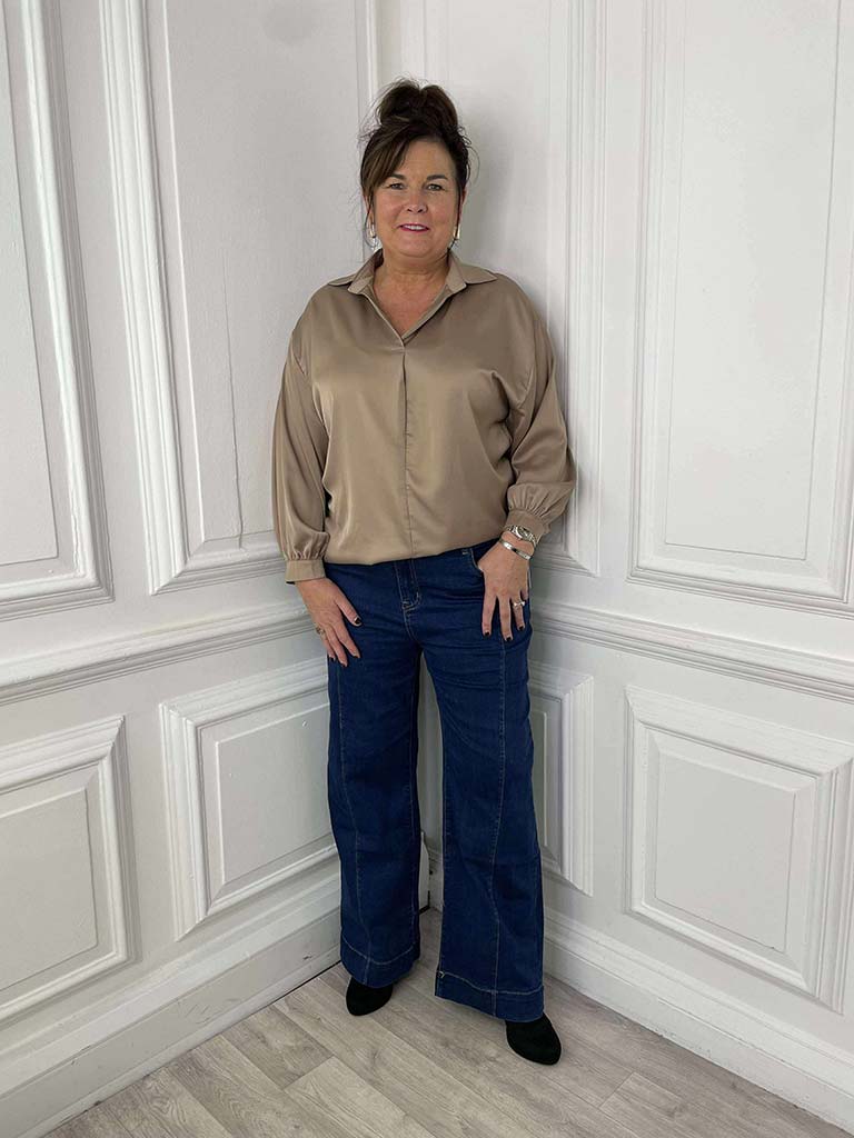 Fascino Silk Feel Blouse - Mocha