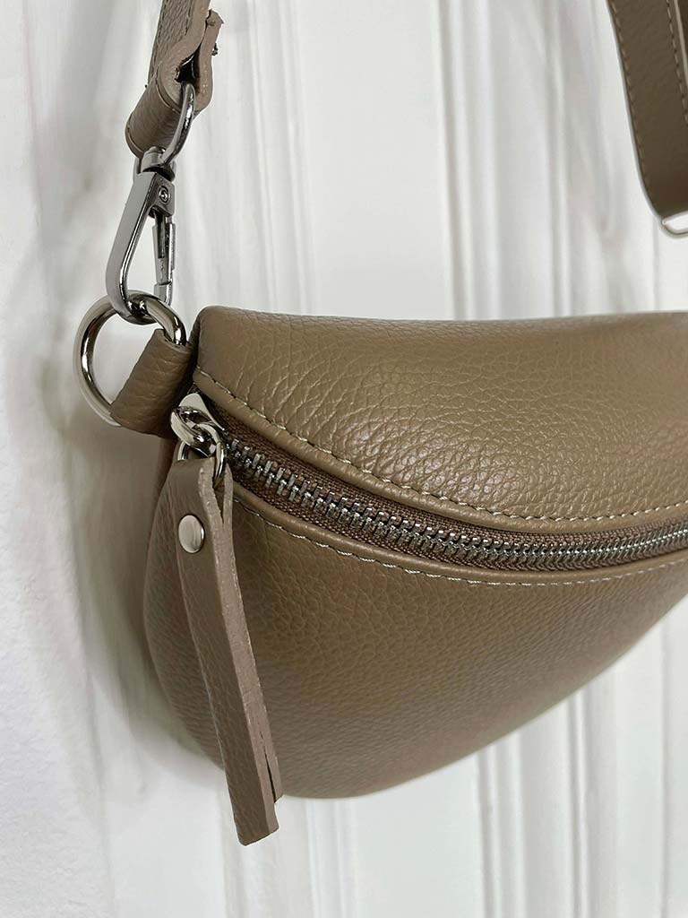 Leather Cross Body Bag - Mocha