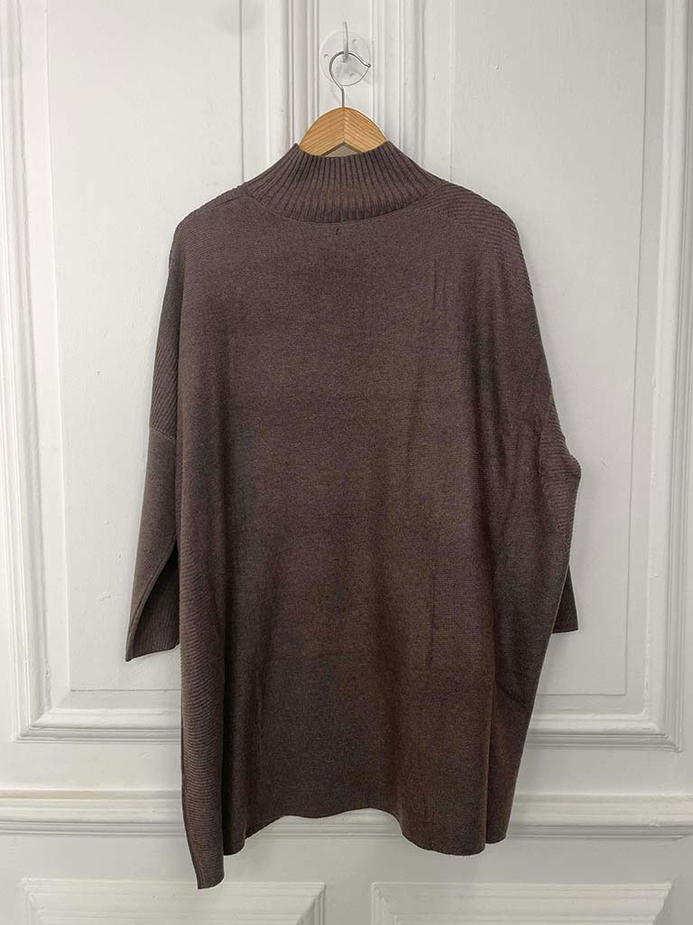 Ribbed Tunic Knit - Chocolate