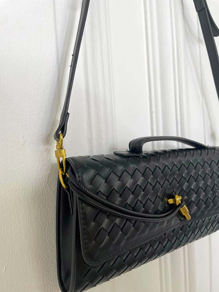 Woven Clutch Bag - Black