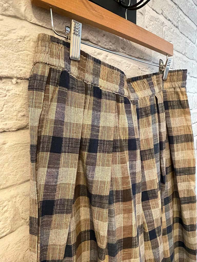 Atelier Check Cocoon Pants - Navy