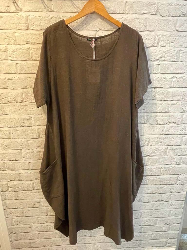Cotton Cocoon Dress - Chocolate