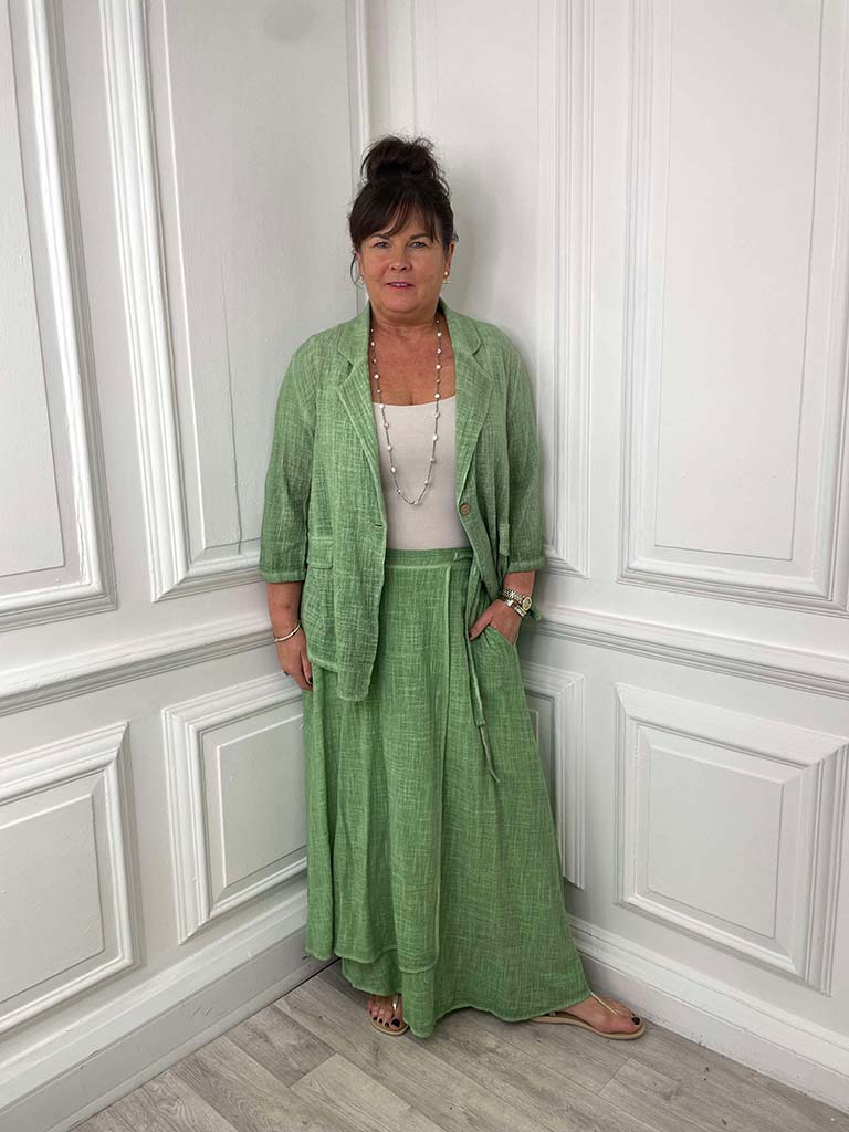 Vintage Wrap Skirt - Pistachio