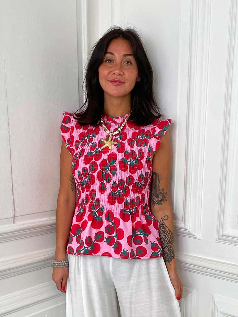 Shirred Frill Tomato Top – Chester Boutique