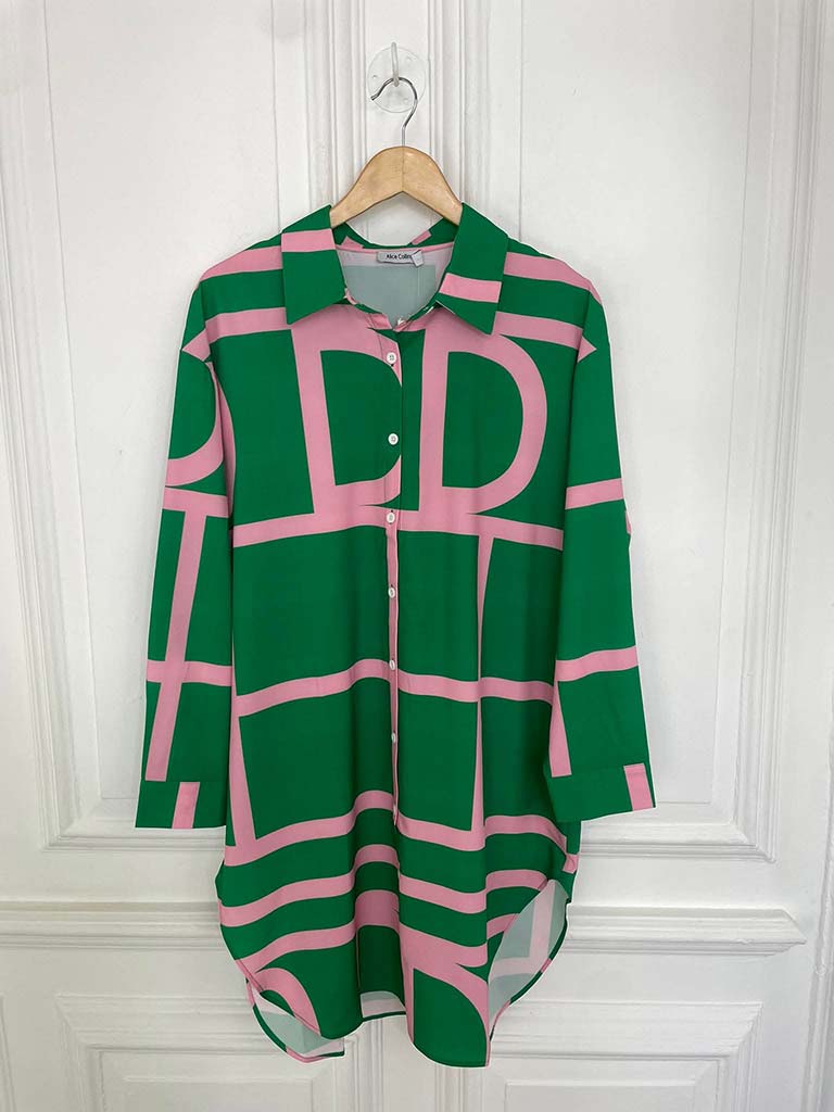 Agata Geometric Shirt Dress - Clover & Candyfloss