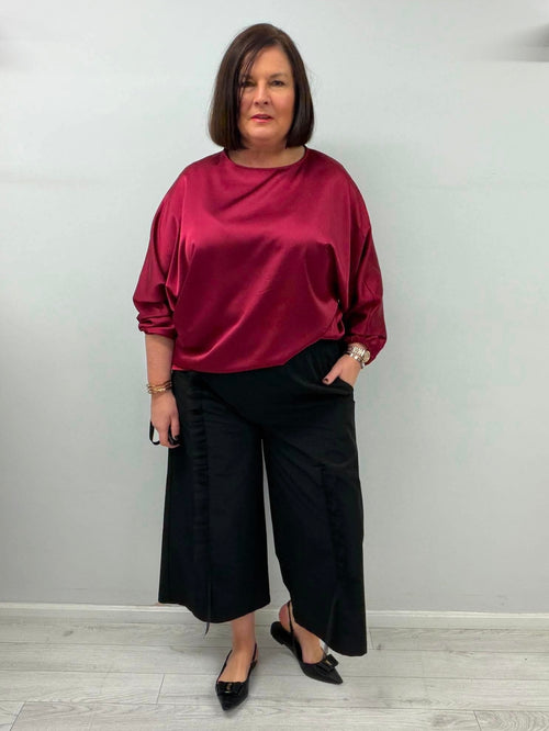 Silk Feel Batwing Top - Merlot