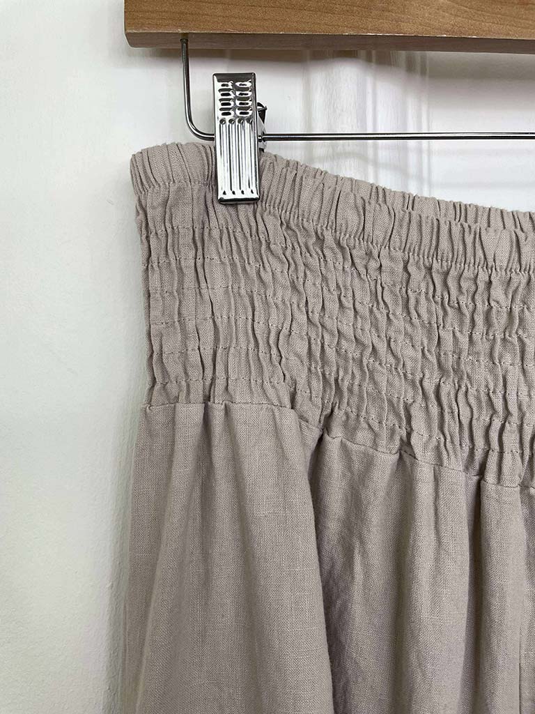 Linen & Cotton Palazzos - Stone