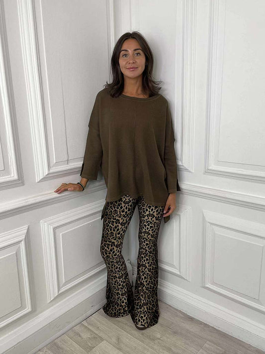 Flared Leggings - Leopard