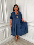 Zip Pocket Maxi Dress - Vintage Navy