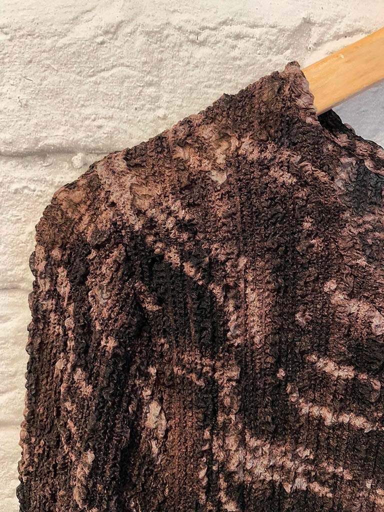 Malissa J Tie Dye Crinkle Top - Brown