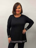 Malissa J Studded Swing Top - Black