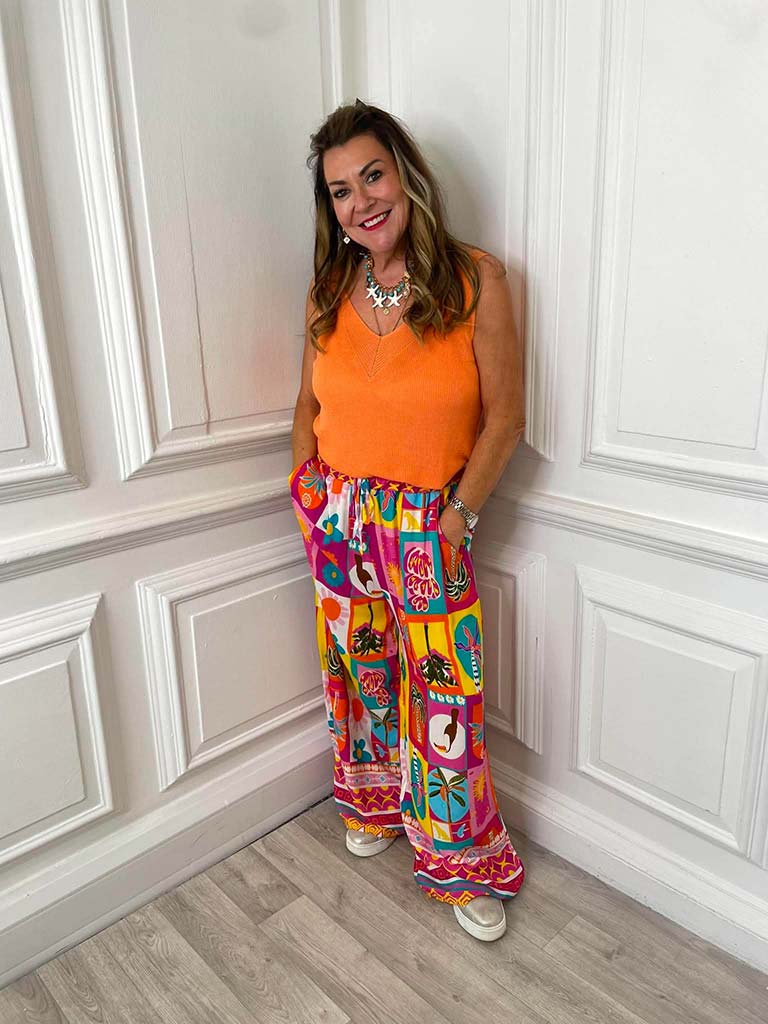 Kitsch Patterned Palazzos - Rio Patchwork