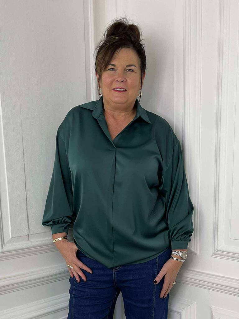 Fascino Silk Feel Blouse - Sea Green