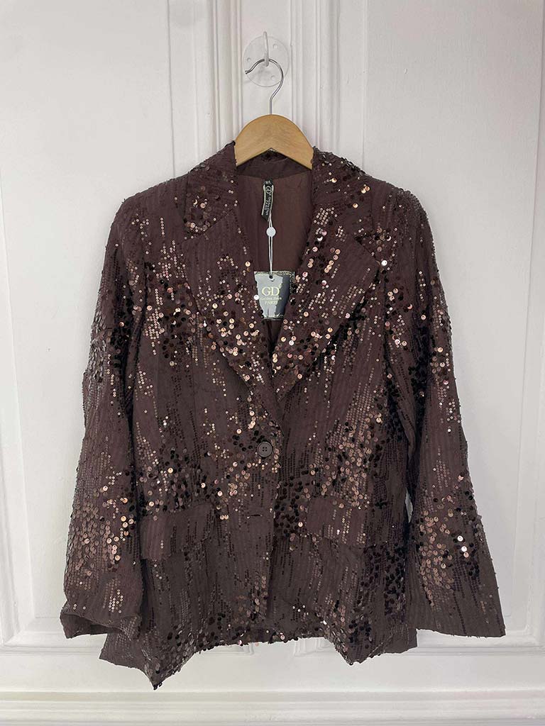 Aurora Sequin Blazer - Chocolate