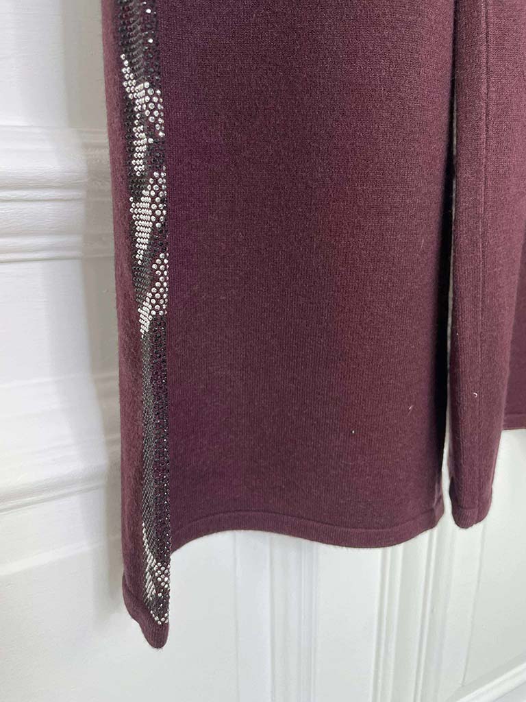 Malissa J Studded Side Stripe Trousers - Wine