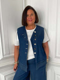 Malissa J Asymmetric Denim Waistcoat