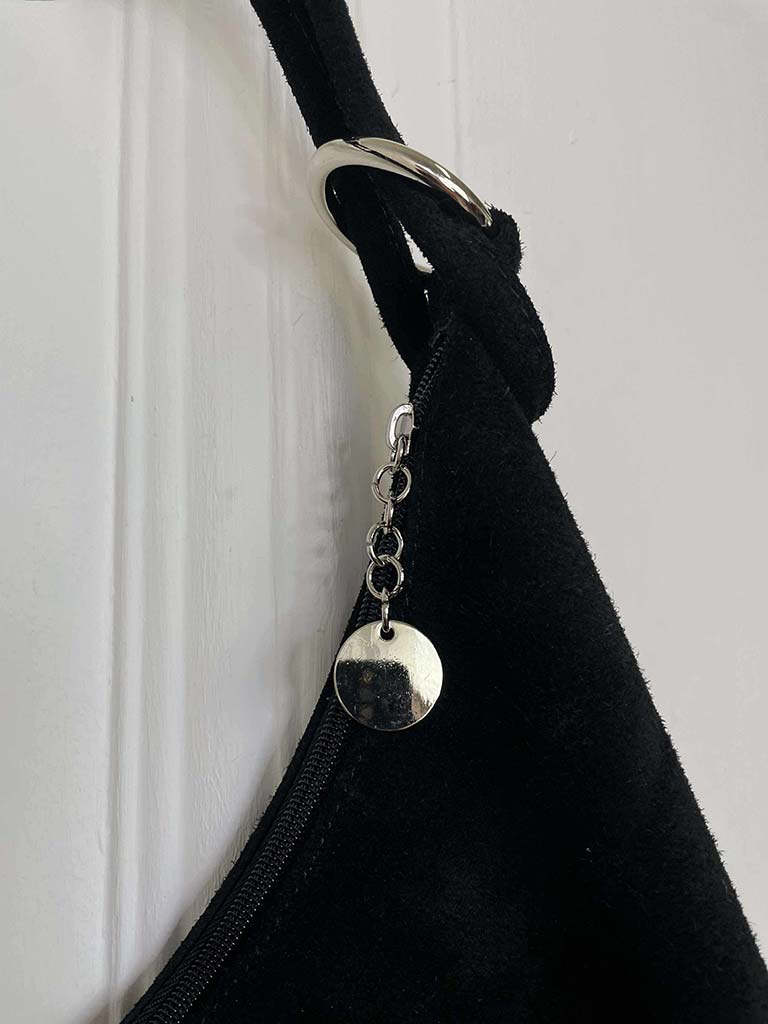 Suede Shoulder Bag - Black