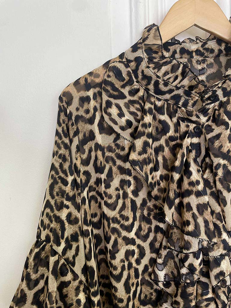 Leopard Ruffle Blouse