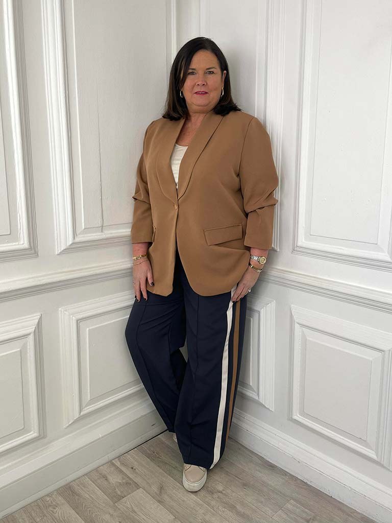 Side Stripe Trousers - Airforce Blue