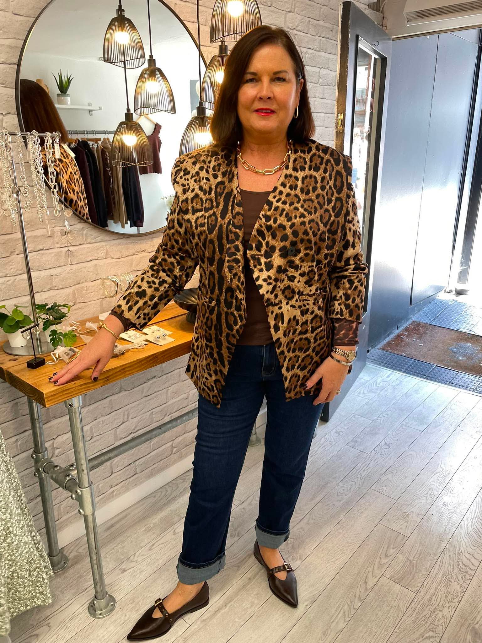 Malissa J Leopard Blazer