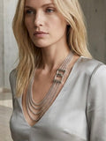 Envy Multi Layer Clasp Necklace - Silver