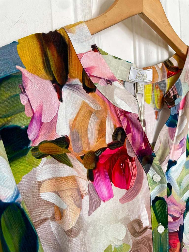 Paint Stroke Floral Blouse