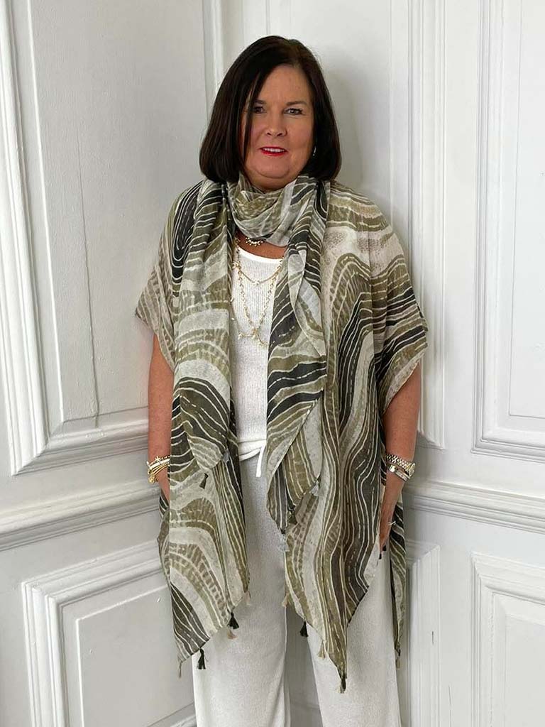 Malissa J Swirl Scarf - Stone