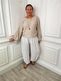 Crepe Balloon Pants - White