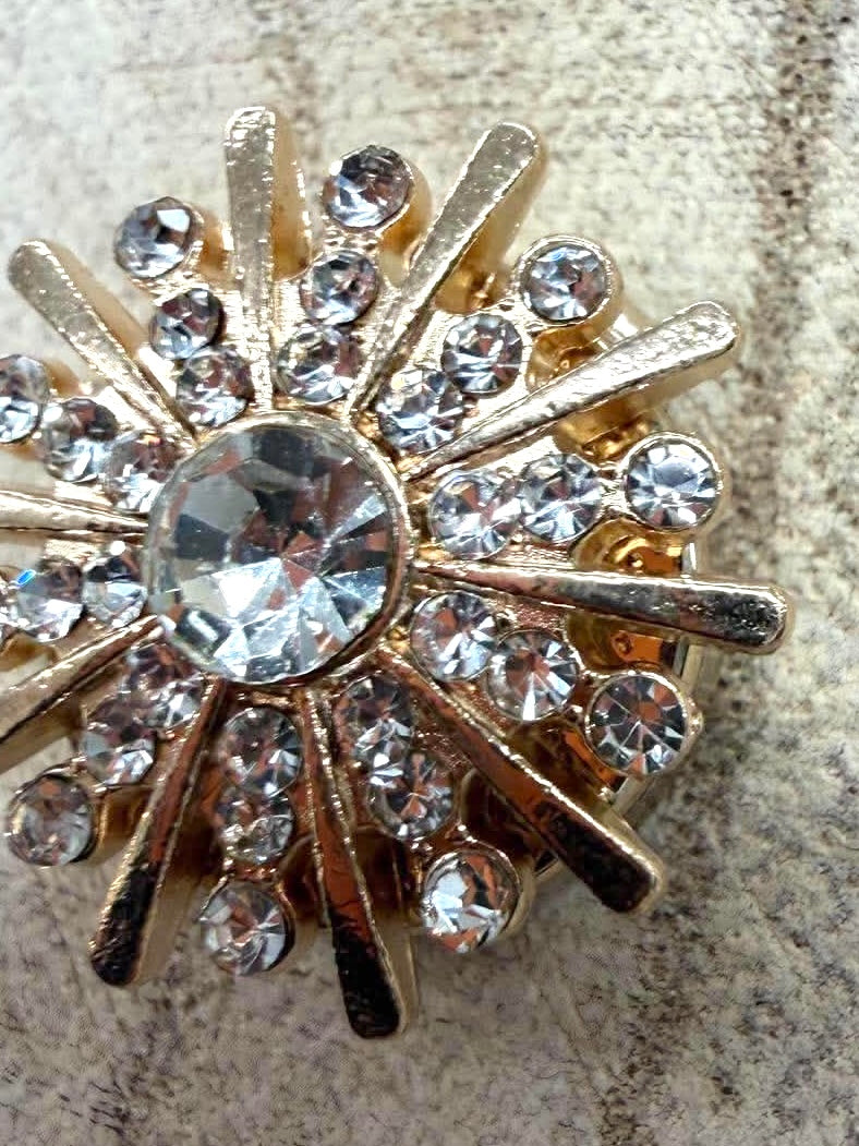 Sunburst Shimmer Button Covers - Gold