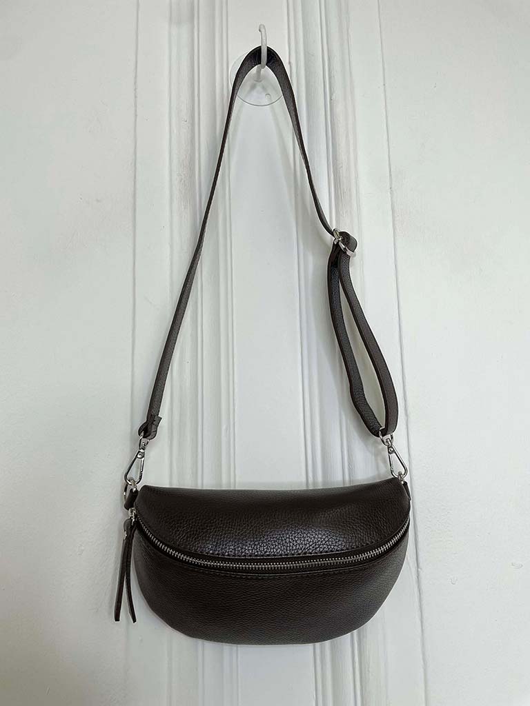 Leather Cross Body Bag - Chocolate