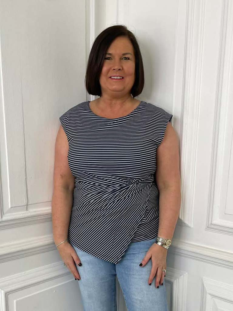 Twist Front Stripe Top