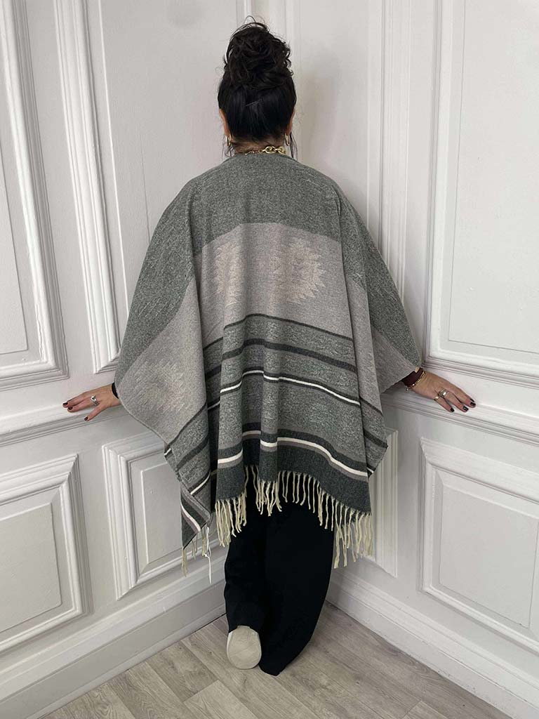 Aztec Print Wrap - Grey